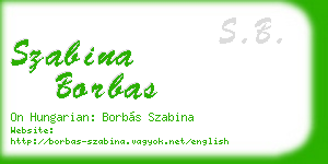 szabina borbas business card